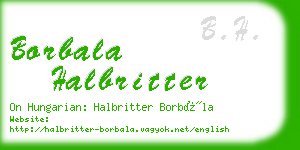 borbala halbritter business card